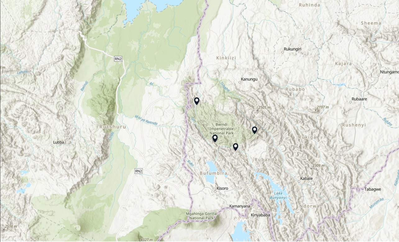 Agasaro Safaris Map Bwindi Sectors