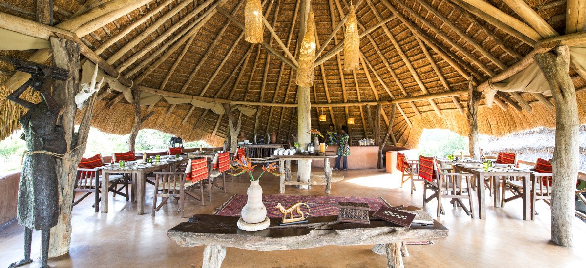 The rustic reception at Mihingo Lodge that will welcome you to an amazing stay during your African Safari